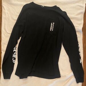 Chrome Hearts Black Crewneck Sweater with White Graphics